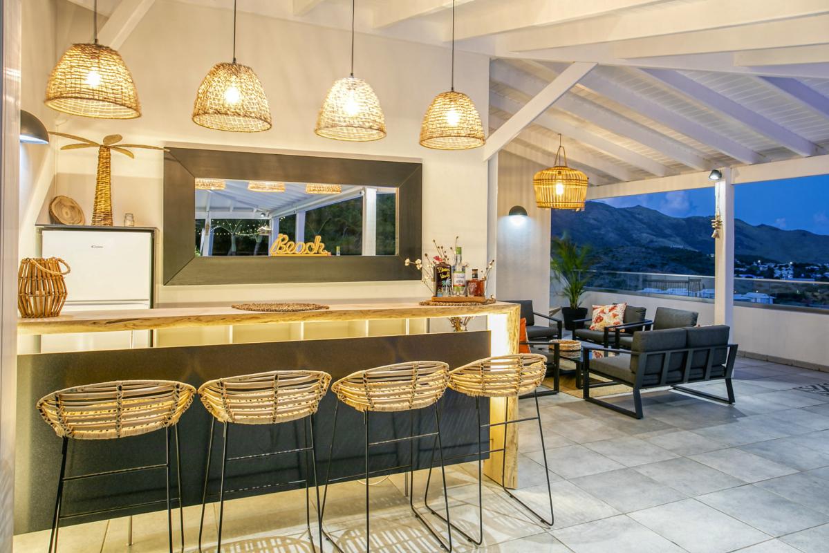A louer villa vue mer Mont Vernont Saint Martin_ Terrasse Nuit - 36